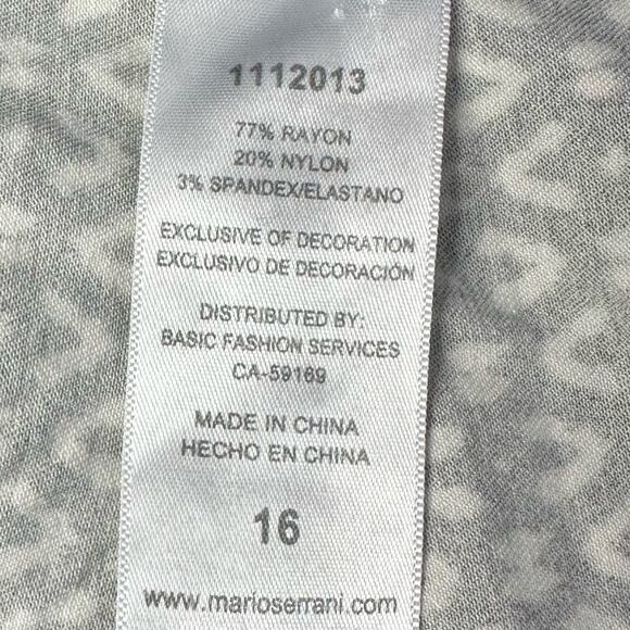 Mario Serrani Comfort Stretch Shorts Tummy Control Black White Print Size 16 - Picture 6 of 7